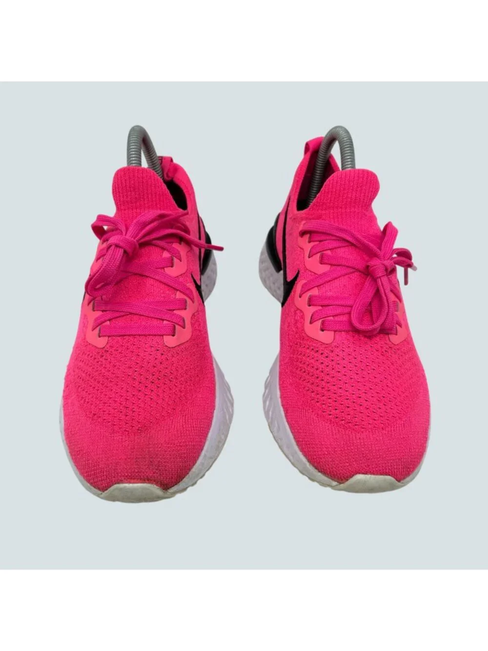 Nike Womens Epic React Flyknit Running Shoes Pink/Black US 7.5